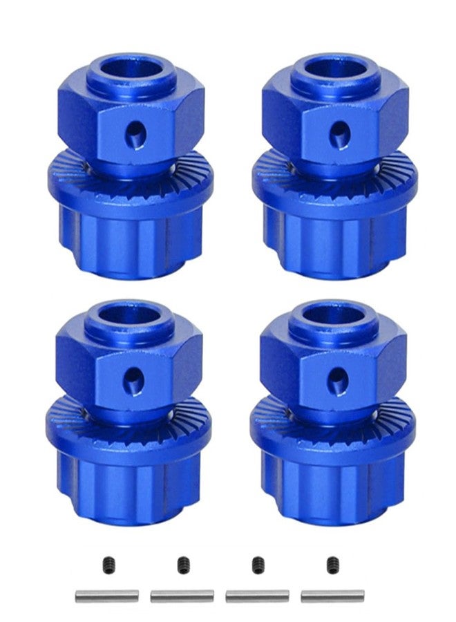 UURCSKY Aluminum Wheel Hex & Wheel Nut 17mm for 1/10 ARRMA 4S KRATON Outcast V2,1/8 Mojave 4S Upgrades Parts,17mm Wheel Hub Adapter Parts (Blue) - Image 4